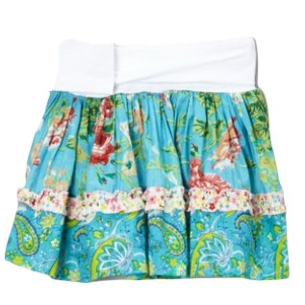 Free Planet Floral Turquoise Paisley Skirt Toddler Girls Size 4 - Picture 6 of 6